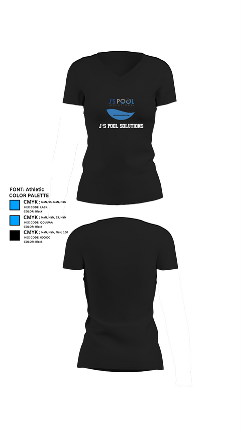 Womens Short Sleeve Vneck Shirt, J’s Pool Solutions, , Teamtime, Team time, sublimation, custom sports apparel, team uniforms, spirit wear, spiritwear, sports uniforms, custom shirts, team store, custom team store, fundraiser sports, apparel fundraiser