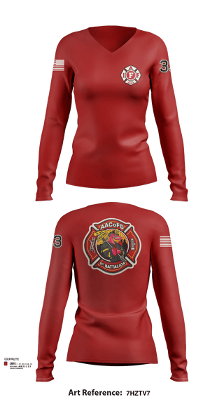 Womens Long Sleeve Vneck Shirt, Glen Burnie, Fire Department, Teamtime, Team time, sublimation, custom sports apparel, team uniforms, spirit wear, spiritwear, sports uniforms, custom shirts, team store, custom team store, fundraiser sports, apparel fundraiser