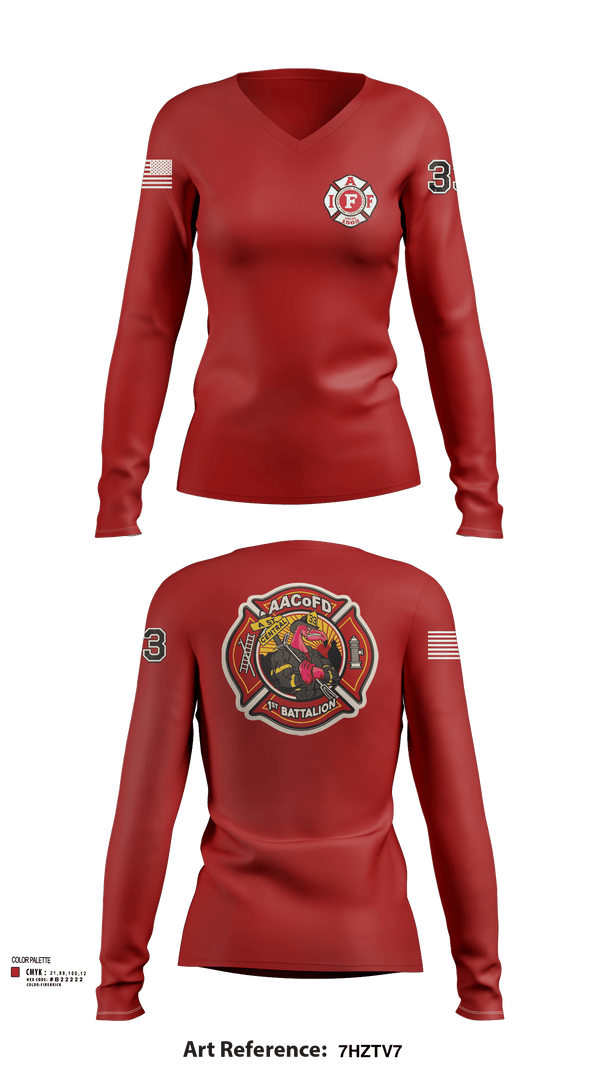 Womens Long Sleeve Vneck Shirt, Glen Burnie, Fire Department, Teamtime, Team time, sublimation, custom sports apparel, team uniforms, spirit wear, spiritwear, sports uniforms, custom shirts, team store, custom team store, fundraiser sports, apparel fundraiser