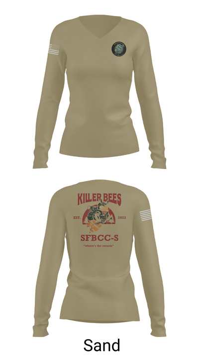 1SFG(A), 3rd BN, BSC 1945772 Women's Long Sleeve V-neck Shirt - 97