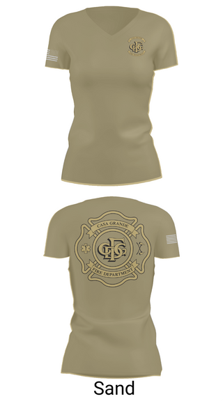 Womens Short Sleeve Vneck Shirt, Casa Grande Fire Department, , Teamtime, Team time, sublimation, custom sports apparel, team uniforms, spirit wear, spiritwear, sports uniforms, custom shirts, team store, custom team store, fundraiser sports, apparel fundraiser
