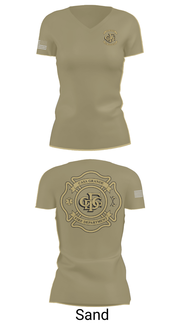 Womens Short Sleeve Vneck Shirt, Casa Grande Fire Department, , Teamtime, Team time, sublimation, custom sports apparel, team uniforms, spirit wear, spiritwear, sports uniforms, custom shirts, team store, custom team store, fundraiser sports, apparel fundraiser
