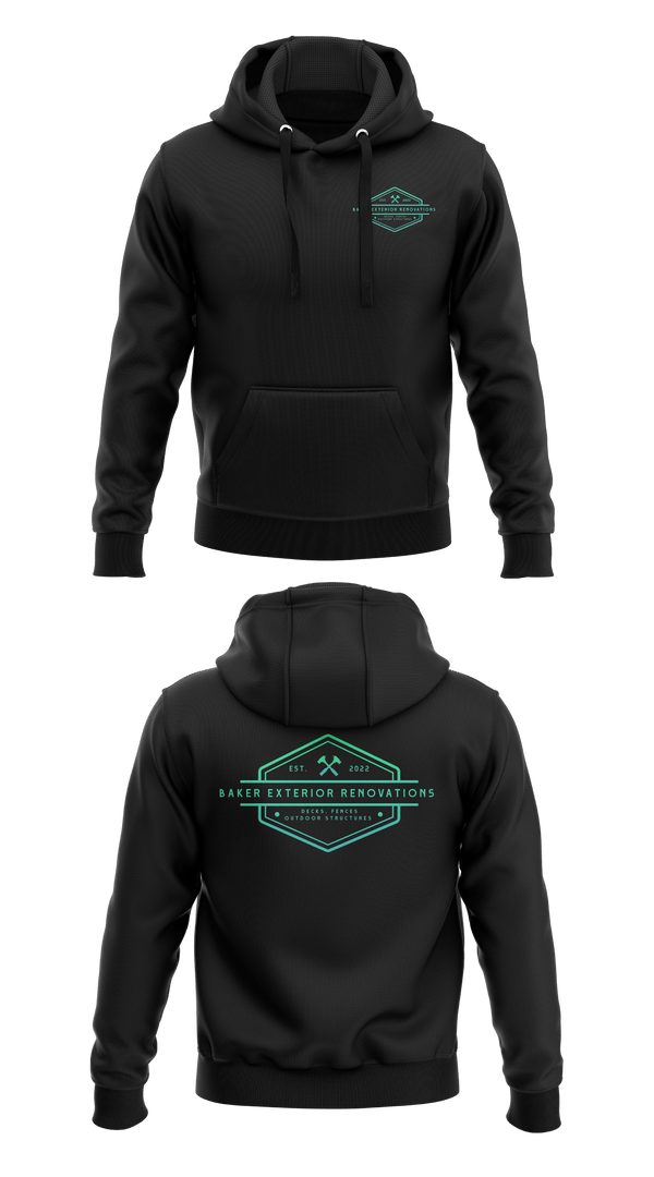 Hoodie, Baker Exterior Renovations, , Teamtime, Team time, sublimation, custom sports apparel, team uniforms, spirit wear, spiritwear, sports uniforms, custom shirts, team store, custom team store, fundraiser sports, apparel fundraiser