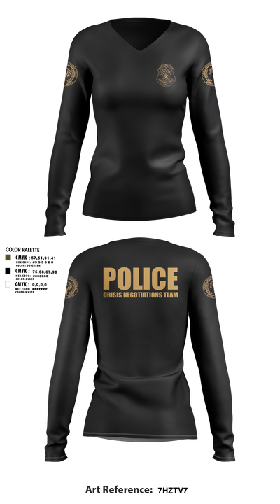 MCPD CNT 24546522 Women's Long Sleeve V-neck Shirt - 110