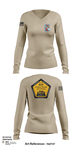 Womens Long Sleeve Vneck Shirt, 198th Infantry Training Brigade, , Teamtime, Team time, sublimation, custom sports apparel, team uniforms, spirit wear, spiritwear, sports uniforms, custom shirts, team store, custom team store, fundraiser sports, apparel fundraiser
