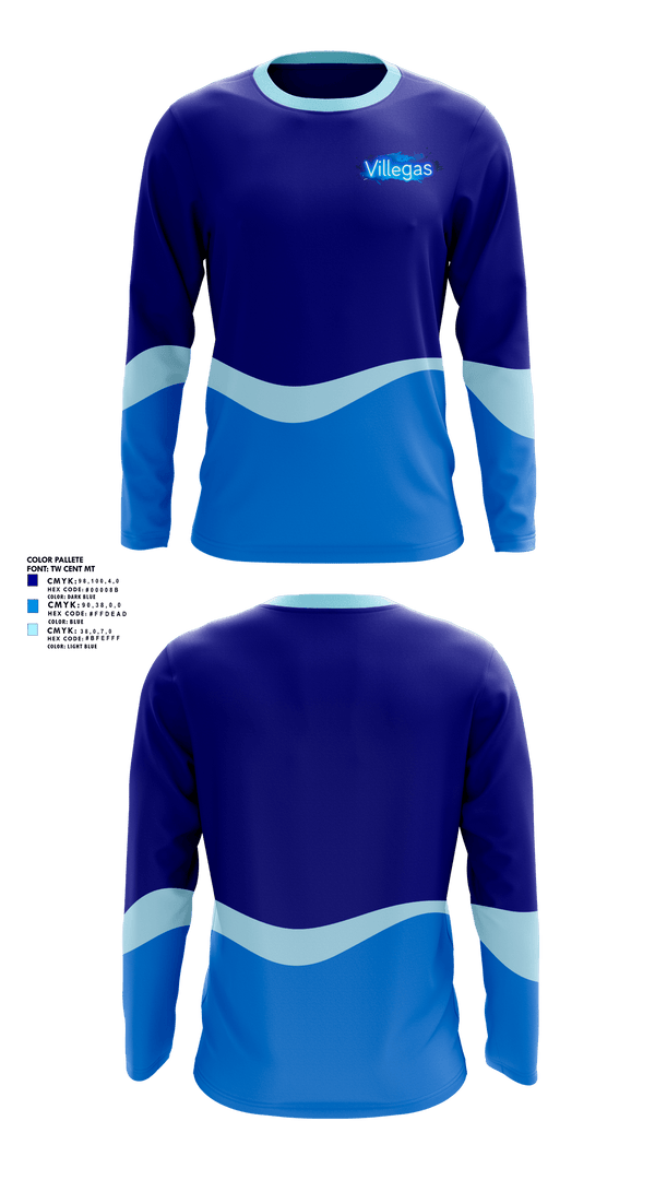 Long Sleeve Performance Shirt, Villegas, Men's Soccer, Teamtime, Team time, sublimation, custom sports apparel, team uniforms, spirit wear, spiritwear, sports uniforms, custom shirts, team store, custom team store, fundraiser sports, apparel fundraiser