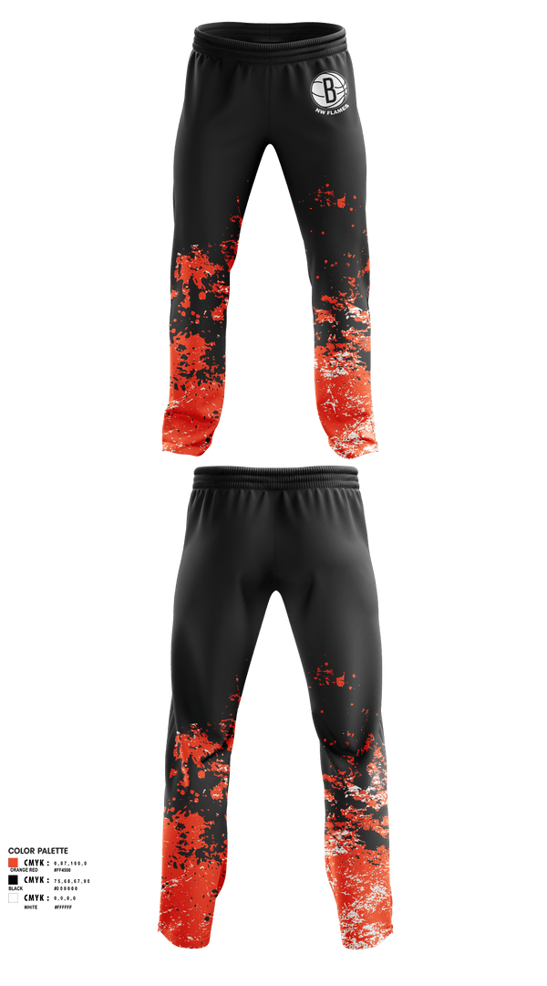 Sweatpants, NW FLAMES, Men's Basketball, Teamtime, Team time, sublimation, custom sports apparel, team uniforms, spirit wear, spiritwear, sports uniforms, custom shirts, team store, custom team store, fundraiser sports, apparel fundraiser