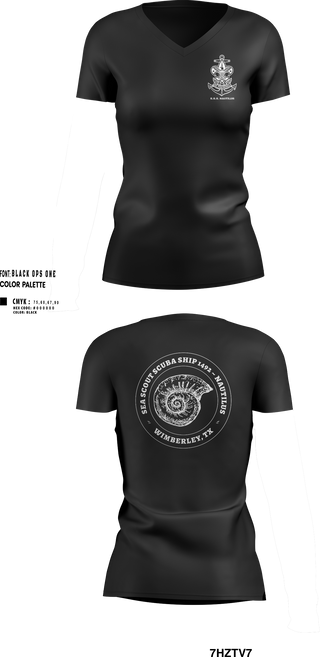 Womens Short Sleeve Vneck Shirt, Scuba Ship 1492, Swimming, Teamtime, Team time, sublimation, custom sports apparel, team uniforms, spirit wear, spiritwear, sports uniforms, custom shirts, team store, custom team store, fundraiser sports, apparel fundraiser