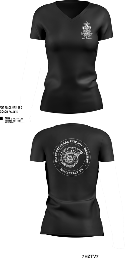 Scuba Ship 1492 63860493 Women's Short Sleeve V-neck Shirt - 50