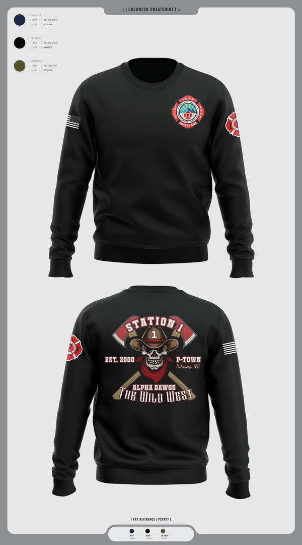 Crew Neck Sweatshirt, PVFR, Fire Department, Teamtime, Team time, sublimation, custom sports apparel, team uniforms, spirit wear, spiritwear, sports uniforms, custom shirts, team store, custom team store, fundraiser sports, apparel fundraiser