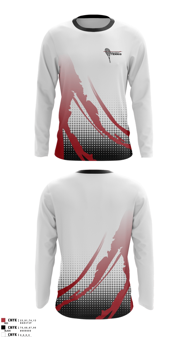 Long Sleeve Performance Shirt, Hauser High School Tennis, Tennis, Teamtime, Team time, sublimation, custom sports apparel, team uniforms, spirit wear, spiritwear, sports uniforms, custom shirts, team store, custom team store, fundraiser sports, apparel fundraiser