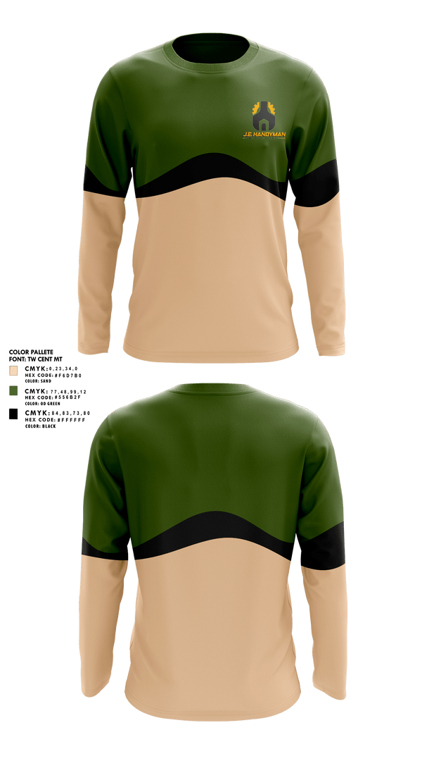 Long Sleeve Performance Shirt, J.E. Handyman, LLC, , Teamtime, Team time, sublimation, custom sports apparel, team uniforms, spirit wear, spiritwear, sports uniforms, custom shirts, team store, custom team store, fundraiser sports, apparel fundraiser