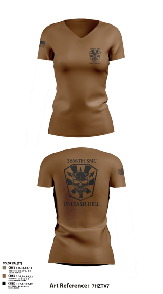 Womens Short Sleeve Vneck Shirt, 3666 Support Maintenance Company, , Teamtime, Team time, sublimation, custom sports apparel, team uniforms, spirit wear, spiritwear, sports uniforms, custom shirts, team store, custom team store, fundraiser sports, apparel fundraiser