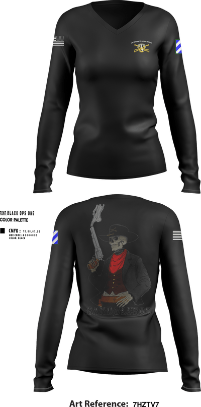 Bandoleros 86621412 Women's Long Sleeve V-neck Shirt - 8