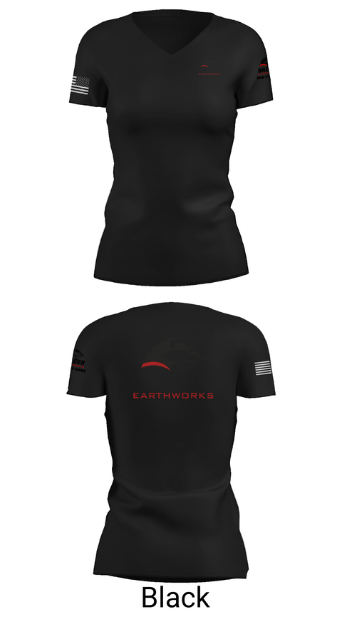 Womens Short Sleeve Vneck Shirt, Badger Earthworks, , Teamtime, Team time, sublimation, custom sports apparel, team uniforms, spirit wear, spiritwear, sports uniforms, custom shirts, team store, custom team store, fundraiser sports, apparel fundraiser