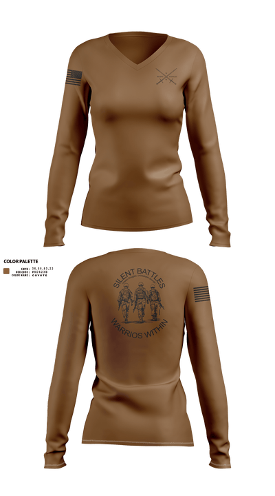 Silent Battles 26852061 Women's Long Sleeve V-neck Shirt - 2