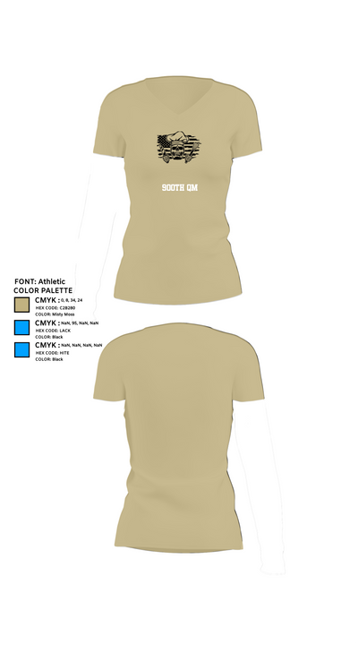 900th QM 2040275 Women's Short Sleeve V-neck Shirt - 80