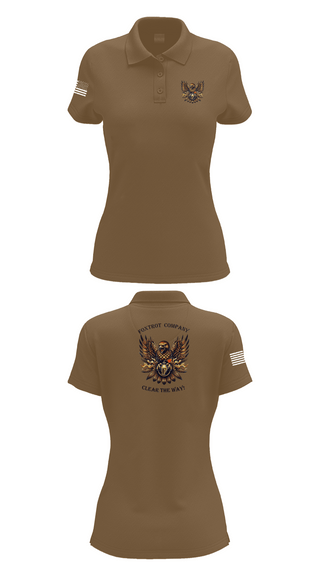 Womens Short Sleeve Performance Polo, Foxtrot Company, 832nd OD BN, Army, Teamtime, Team time, sublimation, custom sports apparel, team uniforms, spirit wear, spiritwear, sports uniforms, custom shirts, team store, custom team store, fundraiser sports, apparel fundraiser