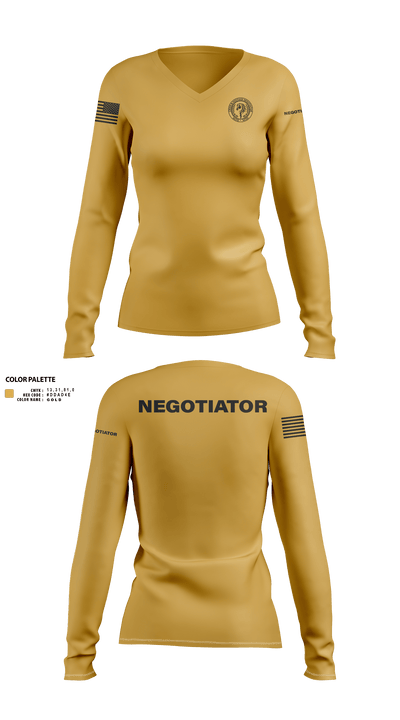 Montgomery County Police CNT 46228172 Women's Long Sleeve V-neck Shirt - 131
