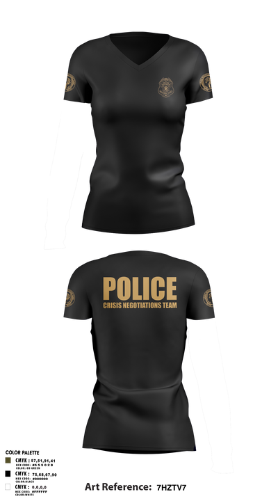 MCPD CNT 24546522 Women's Short Sleeve V-neck Shirt - 109