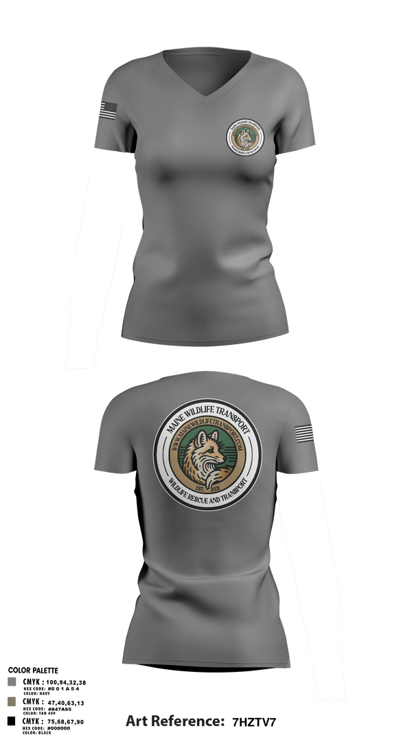 Womens Short Sleeve Vneck Shirt, Maine Wildlife Transport, , Teamtime, Team time, sublimation, custom sports apparel, team uniforms, spirit wear, spiritwear, sports uniforms, custom shirts, team store, custom team store, fundraiser sports, apparel fundraiser