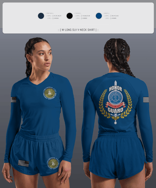 Womens Long Sleeve Vneck Shirt, Twu Local 100 Ceremonial Unit & Honor Guard, , Teamtime, Team time, sublimation, custom sports apparel, team uniforms, spirit wear, spiritwear, sports uniforms, custom shirts, team store, custom team store, fundraiser sports, apparel fundraiser