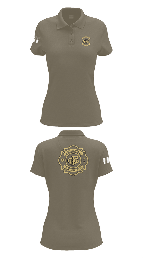 Womens Short Sleeve Performance Polo, Casa Grande Fire Department, , Teamtime, Team time, sublimation, custom sports apparel, team uniforms, spirit wear, spiritwear, sports uniforms, custom shirts, team store, custom team store, fundraiser sports, apparel fundraiser