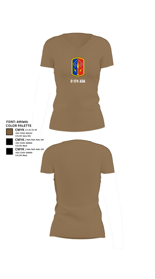 Womens Short Sleeve Vneck Shirt, 2-174 ADA, Army, Teamtime, Team time, sublimation, custom sports apparel, team uniforms, spirit wear, spiritwear, sports uniforms, custom shirts, team store, custom team store, fundraiser sports, apparel fundraiser