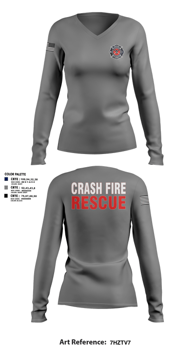 ISA Air base Fire Dept. 19172110 Women's Long Sleeve V-neck Shirt - 67