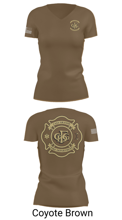 Casa Grande Fire Department 38585599 Women's Short Sleeve V-neck Shirt - 8