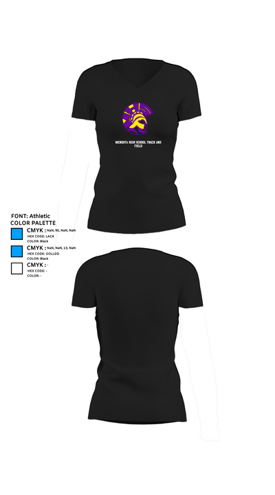 Mendota High School Track and Field 70023215 Women's Short Sleeve V-neck Shirt - 37