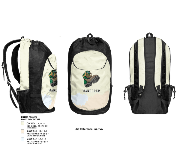 Gear Bag, Wanderer, Cross Country, Teamtime, Team time, sublimation, custom sports apparel, team uniforms, spirit wear, spiritwear, sports uniforms, custom shirts, team store, custom team store, fundraiser sports, apparel fundraiser