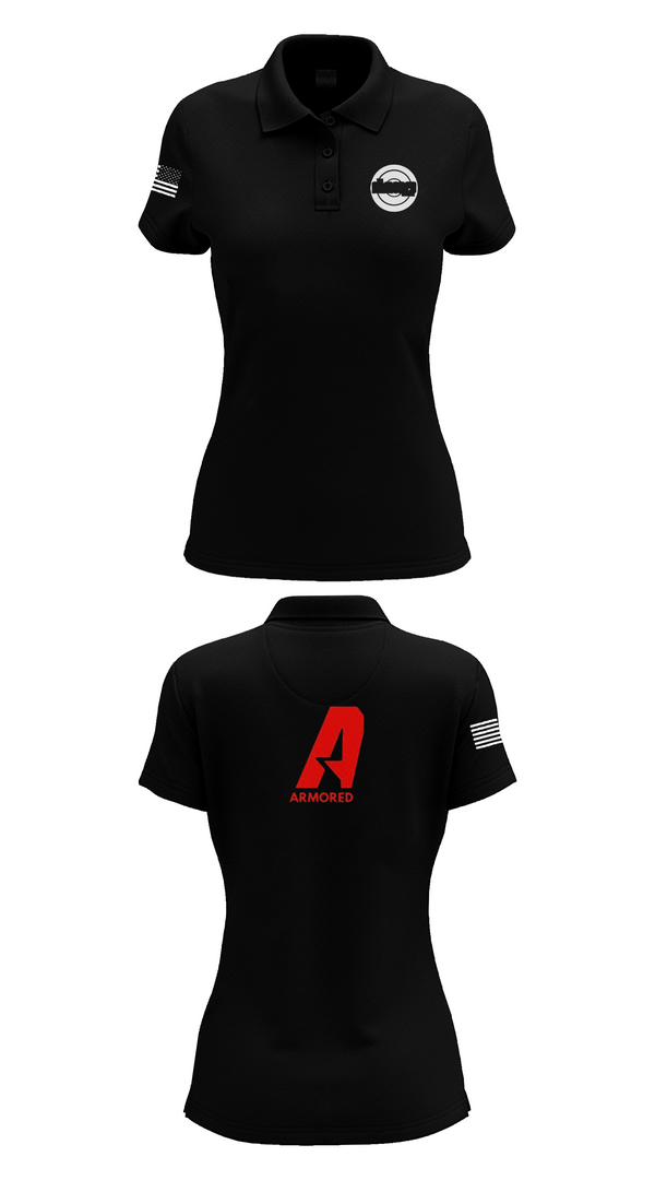 Womens Short Sleeve Performance Polo, THE ARMORED LEAGUE, Wrestling, Teamtime, Team time, sublimation, custom sports apparel, team uniforms, spirit wear, spiritwear, sports uniforms, custom shirts, team store, custom team store, fundraiser sports, apparel fundraiser