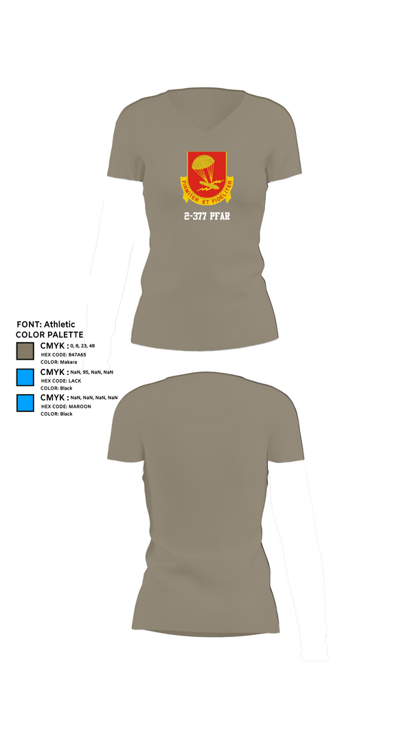 Womens Short Sleeve Vneck Shirt, 2-377 PFAR, Army, Teamtime, Team time, sublimation, custom sports apparel, team uniforms, spirit wear, spiritwear, sports uniforms, custom shirts, team store, custom team store, fundraiser sports, apparel fundraiser