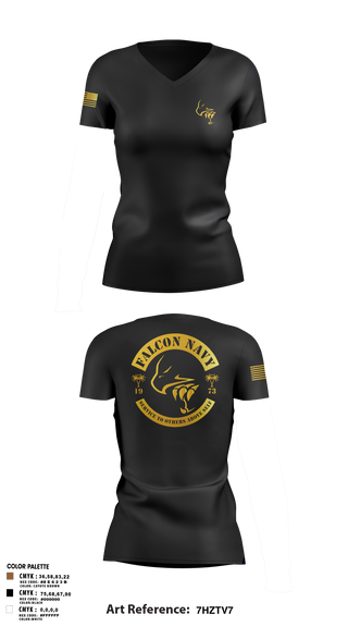 Womens Short Sleeve Vneck Shirt, Falcon Navy, , Teamtime, Team time, sublimation, custom sports apparel, team uniforms, spirit wear, spiritwear, sports uniforms, custom shirts, team store, custom team store, fundraiser sports, apparel fundraiser