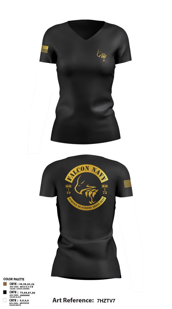 Womens Short Sleeve Vneck Shirt, Falcon Navy, , Teamtime, Team time, sublimation, custom sports apparel, team uniforms, spirit wear, spiritwear, sports uniforms, custom shirts, team store, custom team store, fundraiser sports, apparel fundraiser