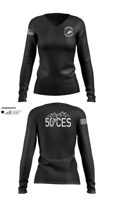 50 CES 12017180 Women's Long Sleeve V-neck Shirt - 1