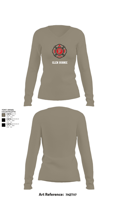 Glen Burnie 74238111 Women's Long Sleeve V-neck Shirt - 62