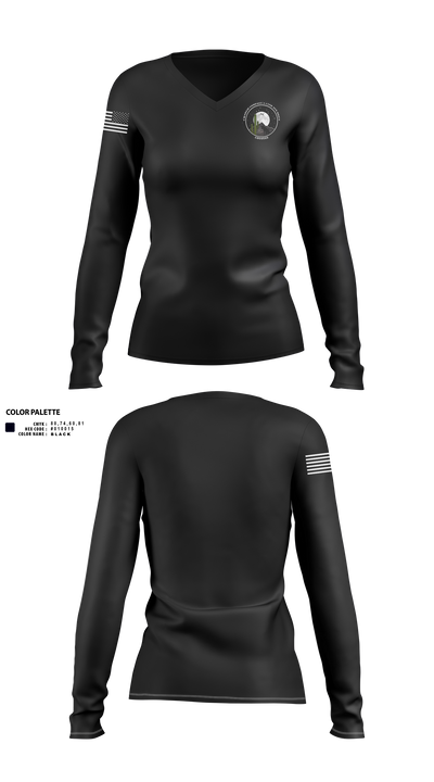 GE IOC/RIT 19667811 Women's Long Sleeve V-neck Shirt - 1