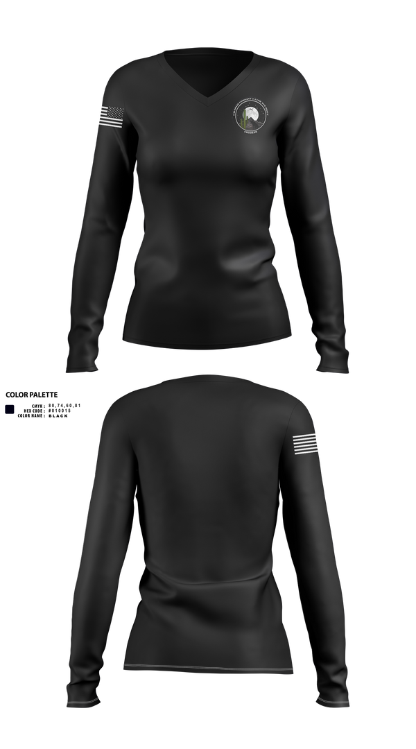 Womens Long Sleeve Vneck Shirt, GE IOC/RIT, , Teamtime, Team time, sublimation, custom sports apparel, team uniforms, spirit wear, spiritwear, sports uniforms, custom shirts, team store, custom team store, fundraiser sports, apparel fundraiser