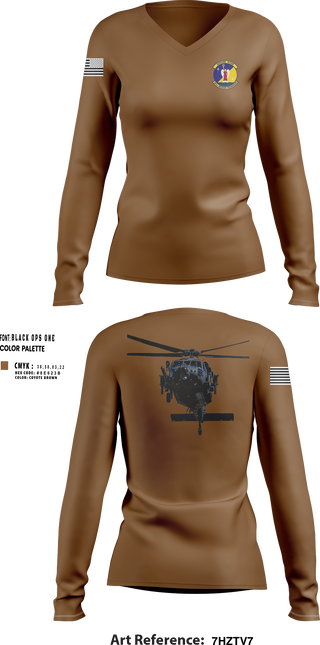Womens Long Sleeve Vneck Shirt, 101st rescue squadron, , Teamtime, Team time, sublimation, custom sports apparel, team uniforms, spirit wear, spiritwear, sports uniforms, custom shirts, team store, custom team store, fundraiser sports, apparel fundraiser