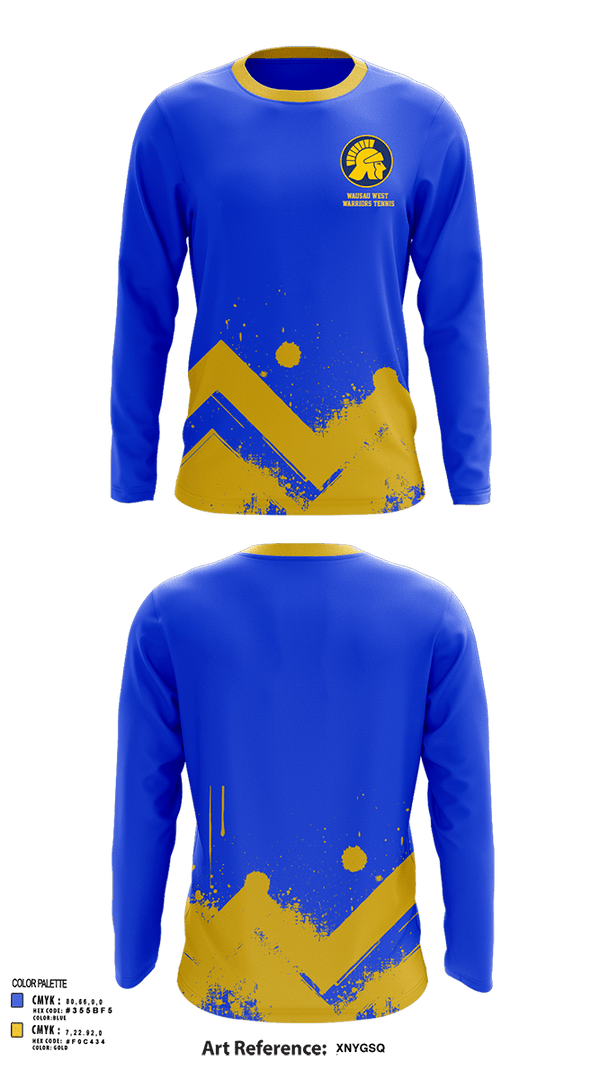 Long Sleeve Performance Shirt, Wausau West Warriors Tennis, Tennis, Teamtime, Team time, sublimation, custom sports apparel, team uniforms, spirit wear, spiritwear, sports uniforms, custom shirts, team store, custom team store, fundraiser sports, apparel fundraiser