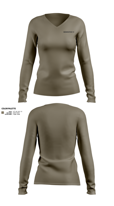 Generation 13 35612536 Women's Long Sleeve V-neck Shirt - 1