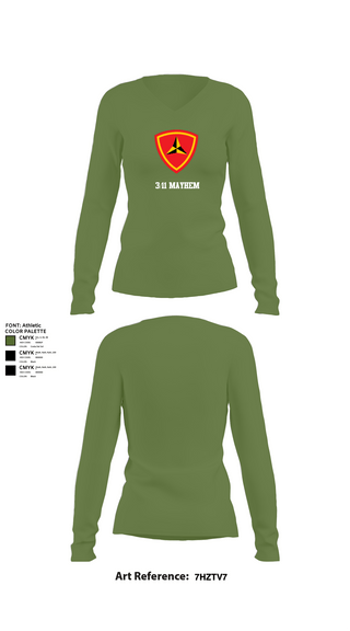 Womens Long Sleeve Vneck Shirt, 3/11 Mayhem, , Teamtime, Team time, sublimation, custom sports apparel, team uniforms, spirit wear, spiritwear, sports uniforms, custom shirts, team store, custom team store, fundraiser sports, apparel fundraiser