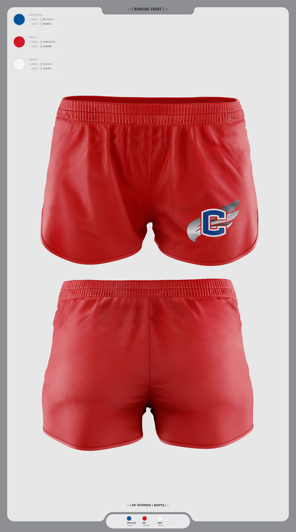 Womens Shorts, Cleveland Blue Raiders, Track & Field, Teamtime, Team time, sublimation, custom sports apparel, team uniforms, spirit wear, spiritwear, sports uniforms, custom shirts, team store, custom team store, fundraiser sports, apparel fundraiser