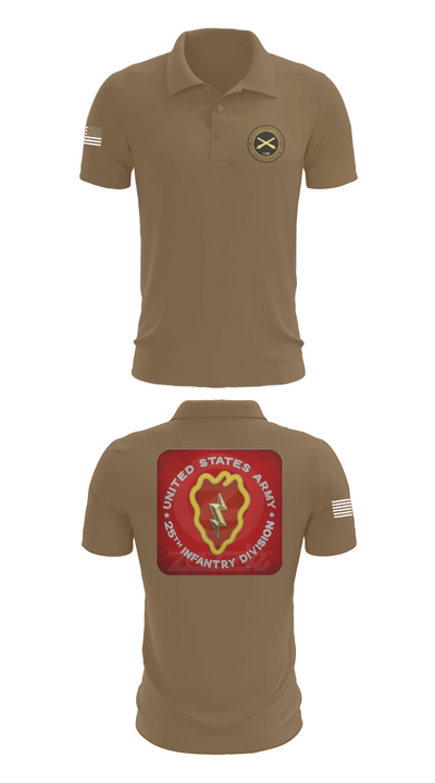 25th infantry division C-Btry 1/8 FA 8241745 Short Sleeve Performance Polo - 7