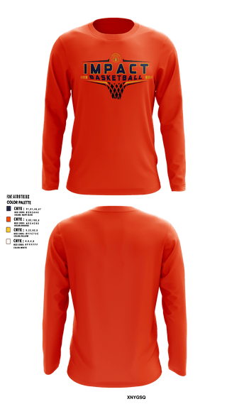 Long Sleeve Performance Shirt, Illinois Impact Basketball, Men's Basketball, Teamtime, Team time, sublimation, custom sports apparel, team uniforms, spirit wear, spiritwear, sports uniforms, custom shirts, team store, custom team store, fundraiser sports, apparel fundraiser