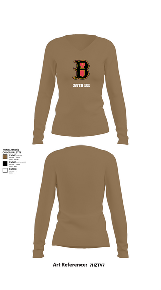 Womens Long Sleeve Vneck Shirt, 387th EOD, , Teamtime, Team time, sublimation, custom sports apparel, team uniforms, spirit wear, spiritwear, sports uniforms, custom shirts, team store, custom team store, fundraiser sports, apparel fundraiser