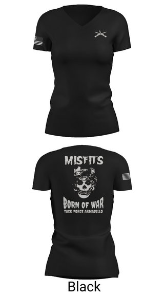 Womens Short Sleeve Vneck Shirt, 4th platoon misfits, Army, Teamtime, Team time, sublimation, custom sports apparel, team uniforms, spirit wear, spiritwear, sports uniforms, custom shirts, team store, custom team store, fundraiser sports, apparel fundraiser