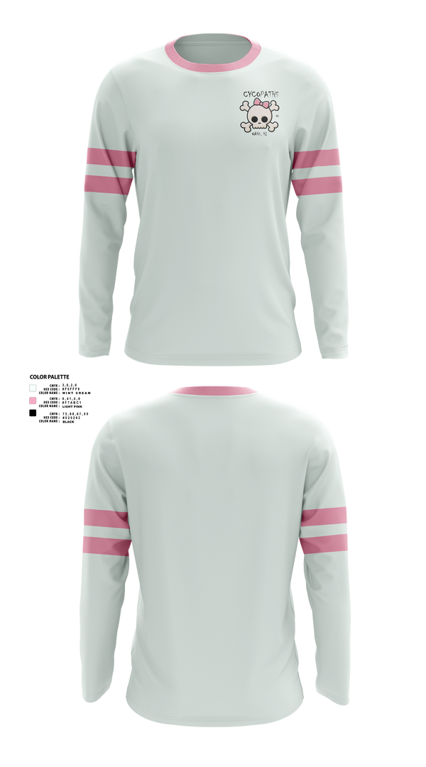 Long Sleeve Performance Shirt, Cycopaths, Cycling, Teamtime, Team time, sublimation, custom sports apparel, team uniforms, spirit wear, spiritwear, sports uniforms, custom shirts, team store, custom team store, fundraiser sports, apparel fundraiser